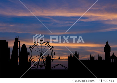 Silhouette background of London city skyline 21290753