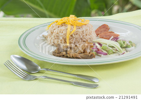 Fired Rice with shrimp paste on the plate 21291491