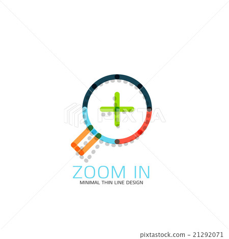 Vector thin line design logo magnifying glass 21292071