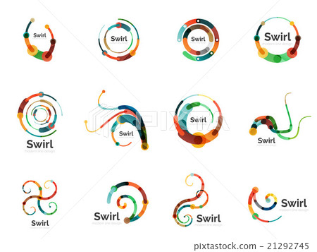 Vector swirl circle logo set 21292745