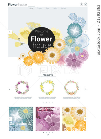Floral website template  banner and infographic 1 21292862