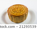 Mooncake on white plate 21293539