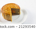Mooncake on white plate 21293540