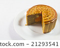 Mooncake on white plate 21293541