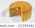 Mooncake on white plate 21293542
