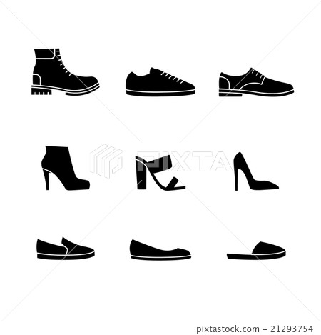 Vector set of shoes silhouettes.  21293754