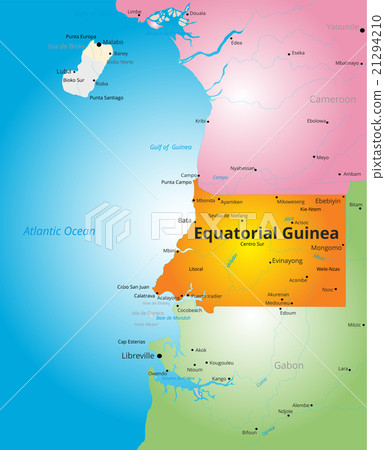 color map of Equatorial Guinea 21294210