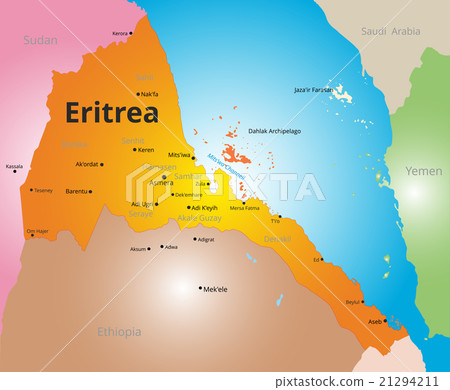 vector color map of Eritrea 21294211
