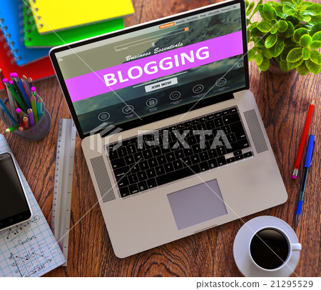 Blogging Concept on Modern Laptop Screen. Blogging Concept on Modern Laptop Screen. 21295529