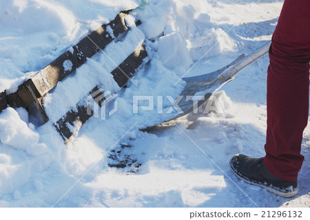 Man shoveling snow close up 21296132