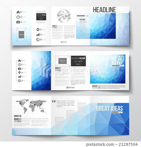 Vector set of tri-fold brochures, square design 21297504