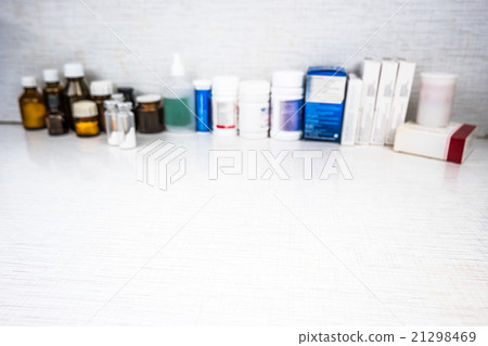 Blurred image of medical drugs 21298469
