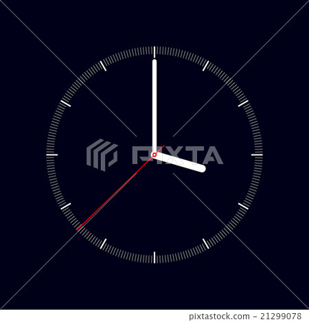 Vector clock illustration on a black background. Vector clock illustration on a black background. 21299078