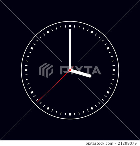 Vector clock illustration on a black background. Vector clock illustration on a black background. 21299079