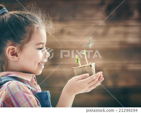 girl planting seedlings 21299294