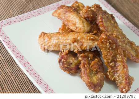 Delicious Fried Bananas on A White Dish Delicious Fried Bananas on A White Dish 21299795