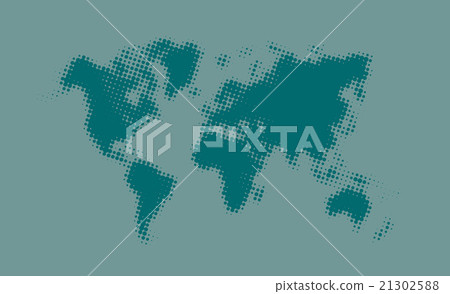 Blue halftone political world map Illustration. 21302588