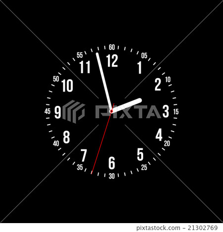 Vector clock illustration on a black background. Vector clock illustration on a black background. 21302769