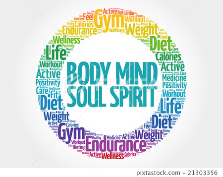 Body Mind Soul Spirit Circle Stamp Stock Illustration
