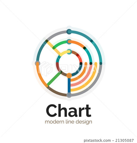 Thin line chart logo design. Graph icon modern - Stock Illustration ...