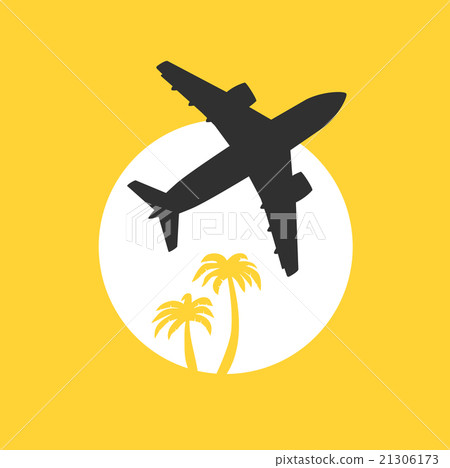 Vector illustration, jet airplane takeoff at dawn 21306173
