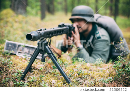 Hidden unidentified re-enactor dressed as german 21306322