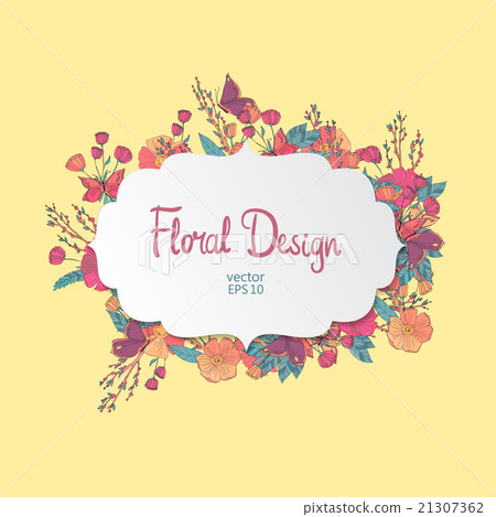 Vintage floral vector frame 21307362