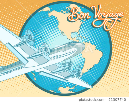 Bon voyage abstract retro plane poster Bon voyage abstract retro plane poster 21307740