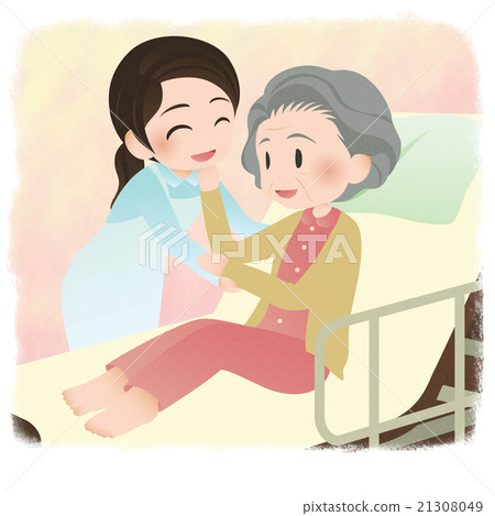 Caregiver and senior citizen (square) 21308049