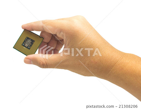 Holds in a hand a microchip 21308206