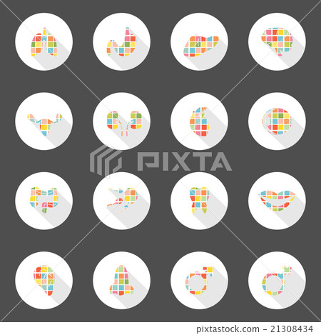 Body icons web long shadow design Body icons web long shadow design 21308434