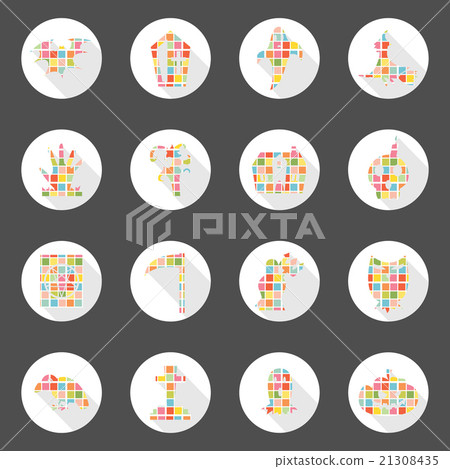 Halloween icons web long shadow design Halloween icons web long shadow design 21308435