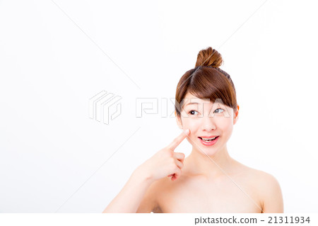 Beauty image Young lady beautiful skin Body Clean skin Skin care White Back acne worries 21311934