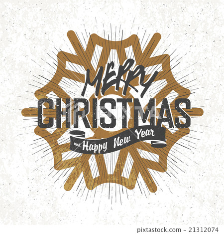 Merry Christmas Lettering with snowflake  21312074