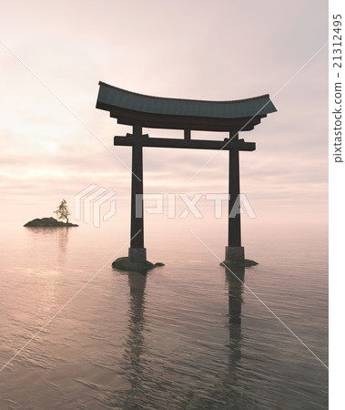 Japanese Floating Torii Gate, Evening 21312495