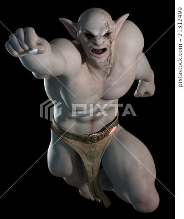 Goblin or troll fighting champion, leaping 21312499