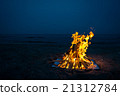 Camp fire in the night 21312784
