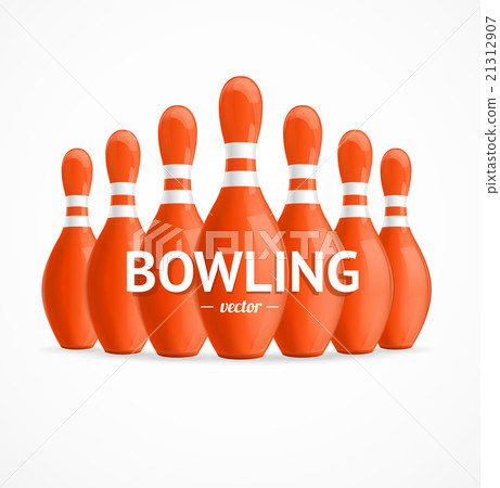 Group of Red Bowling Pins. Vector 21312907