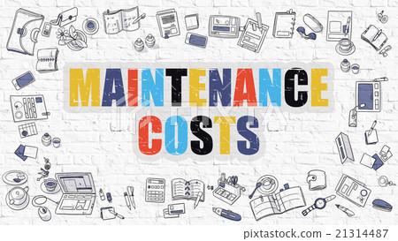 Maintenance Costs on White Brick Wall. Maintenance Costs on White Brick Wall. 21314487