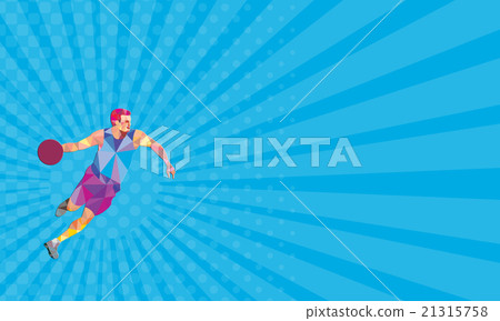 Business card Basketball Player Dribble Front 21315758