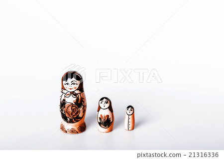 Russian Dolls Matryoshka Isolated on a white  21316336
