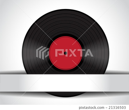 Black music record on horizontal paper background 21316503