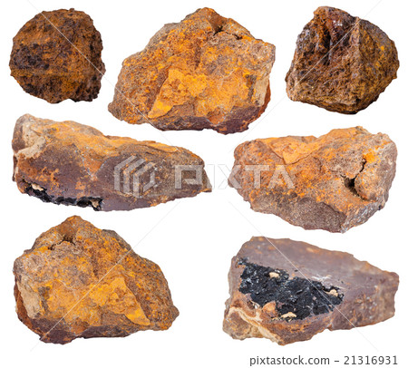 set of limonite (brown hematite, iron ore) stones set of limonite (brown hematite, iron ore) stones 21316931