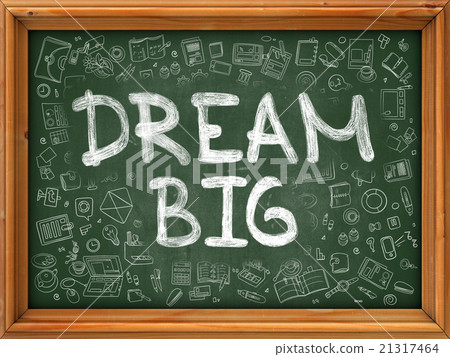 Green Chalkboard with Hand Drawn Dream Big. Green Chalkboard with Hand Drawn Dream Big. 21317464