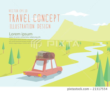 The car go to travel at mountain beautiful scenery 21317554