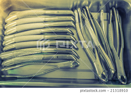 Dental tools background ( Filtered image processed vintage effe Dental tools background ( Filtered image processed vintage effe 21318910