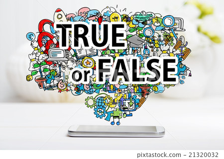 True or False concept with smartphone 21320032