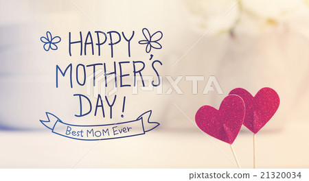 Mothers Day message with small red hearts 21320034