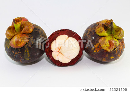 Mangosteen isolated on white Mangosteen isolated on white 21321506