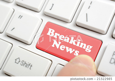 Pressing breaking news key on keyboard Pressing breaking news key on keyboard 21322985